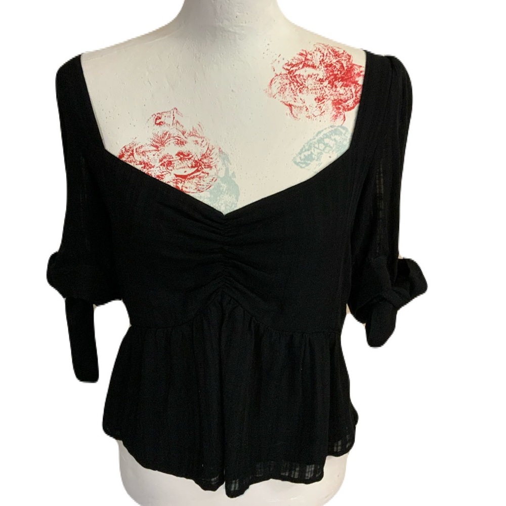 Saltwater LUXE Black Ruched Blouse